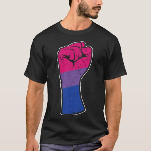 Biual First BI Pride Flag Support Resist Rights LG T-shirt (Voorkant)