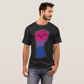 Biual First BI Pride Flag Support Resist Rights LG T-shirt (Voorkant volledig)