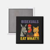 Biuals Eat What Surprised Chicken Cat Lgbt Pride Magneet (Voorkant / Achterkant)