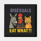 Biuals Eat What Surprised Chicken Cat Lgbt Pride Magneet (Voorkant)