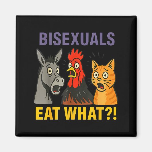 Biuals Eat What Surprised Chicken Cat Lgbt Pride Magneet (Voorkant)