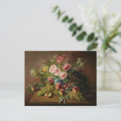 Biva Stilleven met bloemen en druiven Briefkaart (Staand voorkant)