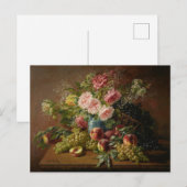 Biva Stilleven met bloemen en druiven Briefkaart (Voorkant / Achterkant)