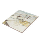 Bivliegtuig met Antiek vleugelvliegtuig keramische Tegeltje (Zijkant)