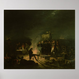 Bivouac of Napoleon I on Battlefield Battle Poster
