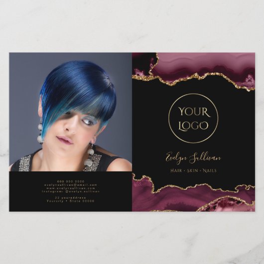 bivoudig brochure met burgundy agate (Voorkant)