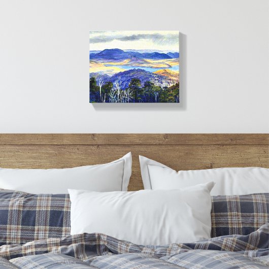 Biwa-meer, Japan, beroemd kunstwerk, Canvas Afdruk (Insitu (Slaapkamer))