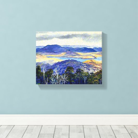 Biwa-meer, Japan, beroemd kunstwerk, Canvas Afdruk (Insitu (Houten vloer))