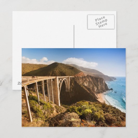 Bixby Bridge, Big Sur, California, Verenigde State Briefkaart (Voorkant / Achterkant)