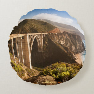 Bixby Bridge, Big Sur, California, Verenigde State Rond Kussen