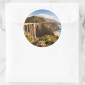 Bixby Bridge, Big Sur, California, Verenigde State Ronde Sticker (Tas)