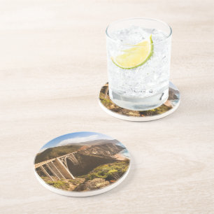 Bixby Bridge, Big Sur, California, Verenigde State Zandsteen Onderzetter