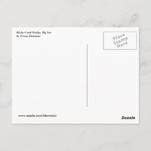 Bixby Creek Bridge - Briefkaart (Achterkant)