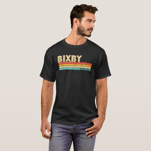 BIXBY OK OKLAHOMA Funny City Home Roots Retro jare T-shirt (Voorkant volledig)