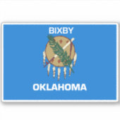 Bixby Oklahoma Flag Sticker (Voorkant)