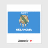 Bixby Oklahoma Flag Sticker (Vel)