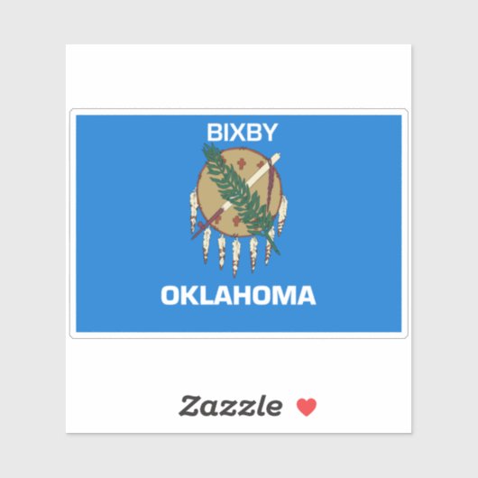 Bixby Oklahoma Flag Sticker (Vel)