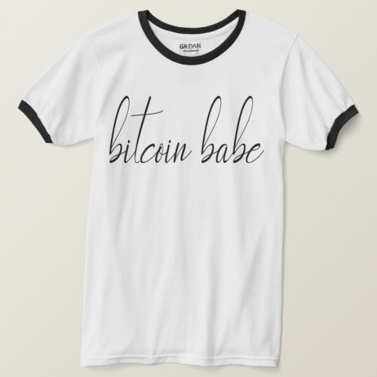 Biycoin Babe Shirt - Zwart en Wit (Design voorkant)