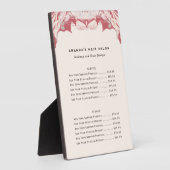 Biz-prijslijstplaque met rode en zwarte Waterverf Fotoplaat (Zijkant)