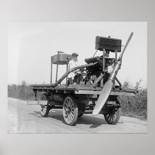 Bizar propeller voertuig, 1922. Oude foto Poster (Voorkant)