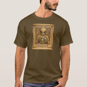 Bizarre Aarde Dag Egyptische Papyrus T-shirt