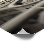 Bizarre Abstracte grijze monochromatische surreali Poster (Hoek)