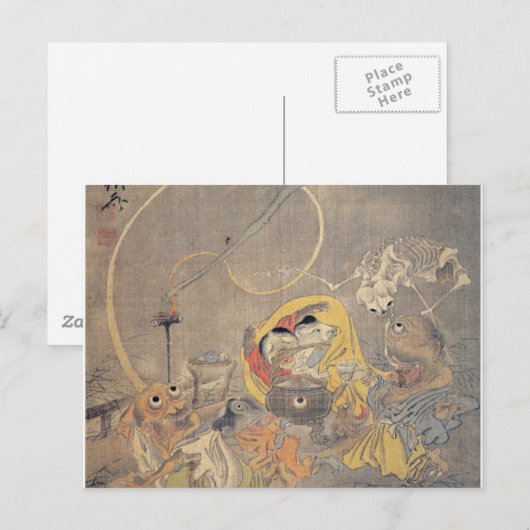 Bizarre Ancient Japanese Painting of Demons Briefkaart (Voorkant / Achterkant)