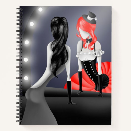 Bizarre Ballerina & Danser reflectie Rood Notitieboek (Voorkant)