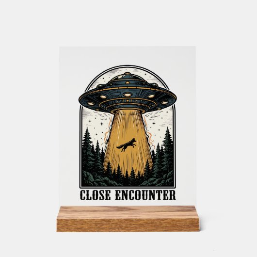 Bizarre bosontvoering vintage UFO-gravure Acryl Bord (Voorkant)