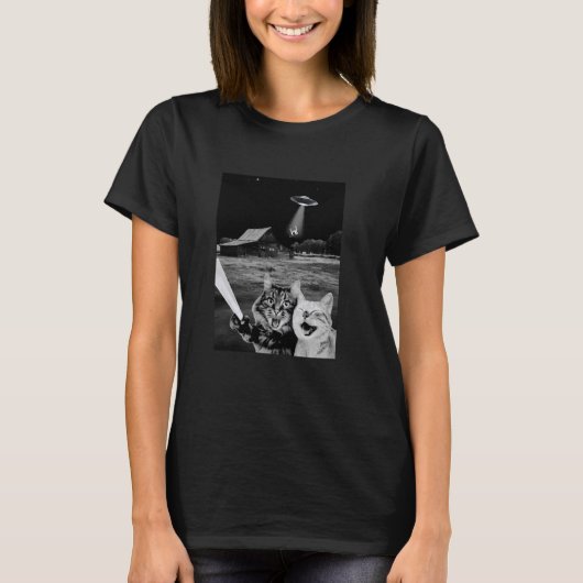 Bizarre buitenaardse ontvoering selfie - Grappige  T-shirt (Voorkant)