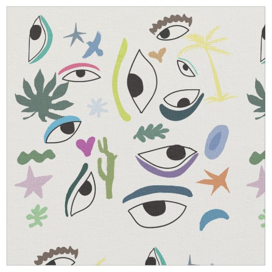 Bizarre Eyes Modern Art Stof (Close Up)