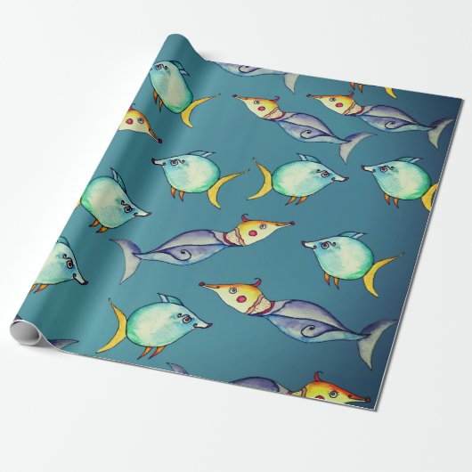 Bizarre Fishes Cadeaupapier (Uitgerold)