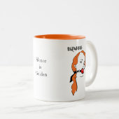 [Bizarre Gagged  Girl] Pop Art Tweekleurige Koffiemok (Voorkant rechts)