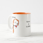 [Bizarre Gagged  Girl] Pop Art Tweekleurige Koffiemok (Voorkant links)