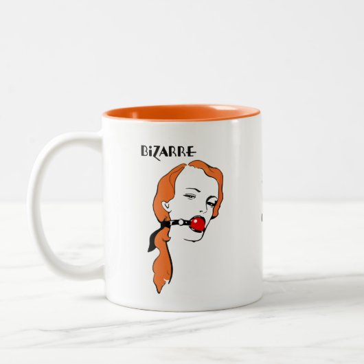 [Bizarre Gagged  Girl] Pop Art Tweekleurige Koffiemok (Links)