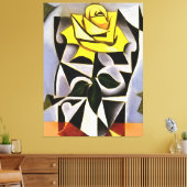 Bizarre Geometric Yellow Rose Art Canvas Afdruk (Insitu (Woonkamer))