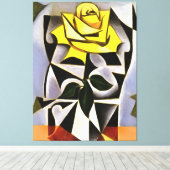 Bizarre Geometric Yellow Rose Art Canvas Afdruk (Insitu (Houten vloer))