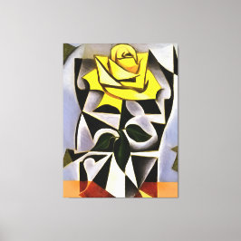 Bizarre Geometric Yellow Rose Art Canvas Afdruk