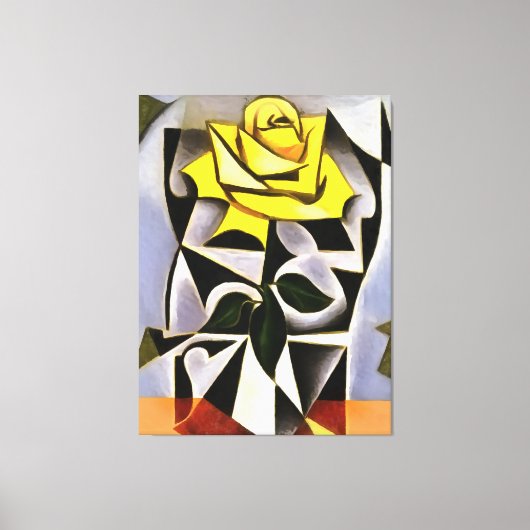 Bizarre Geometric Yellow Rose Art Canvas Afdruk (Voorkant)