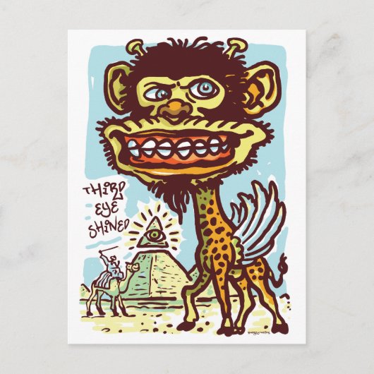 Bizarre Giraffe in Egypte Briefkaart (Voorkant)
