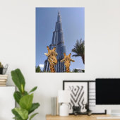 Bizarre Giraffen aan de Burj Khalifa Muurkunst Poster (Thuiskantoor)