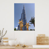 Bizarre Giraffen bij Burj Khalifa Muurkunst Poster (Keuken)