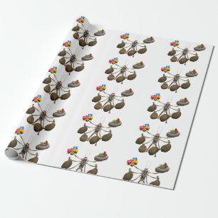 Bizarre Klimplant de Kerstman met Volledige Handen Cadeaupapier