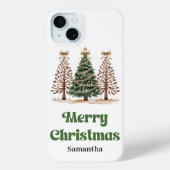 Bizarre luipaardprint kerstbomen aangepaste naam  Case-Mate iPhone case (Achterkant)