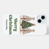 Bizarre luipaardprint kerstbomen aangepaste naam  Case-Mate iPhone case (Achterkant (horizontaal))