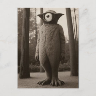 Bizarre One Eyed Forest Monster Halloween Briefkaart