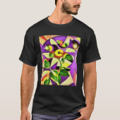Bizarre Passiflora Flower Geometric Abstract T-shirt (Voorkant)