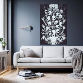 Bizarre raar familieportret | AI Art. Poster