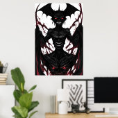 Bizarre raar monsterportret | AI Art. Poster (Thuiskantoor)