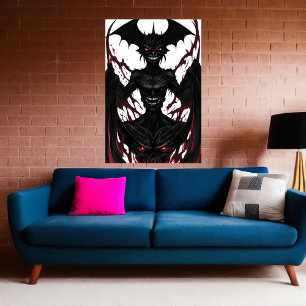 Bizarre raar monsterportret   AI Art. Poster